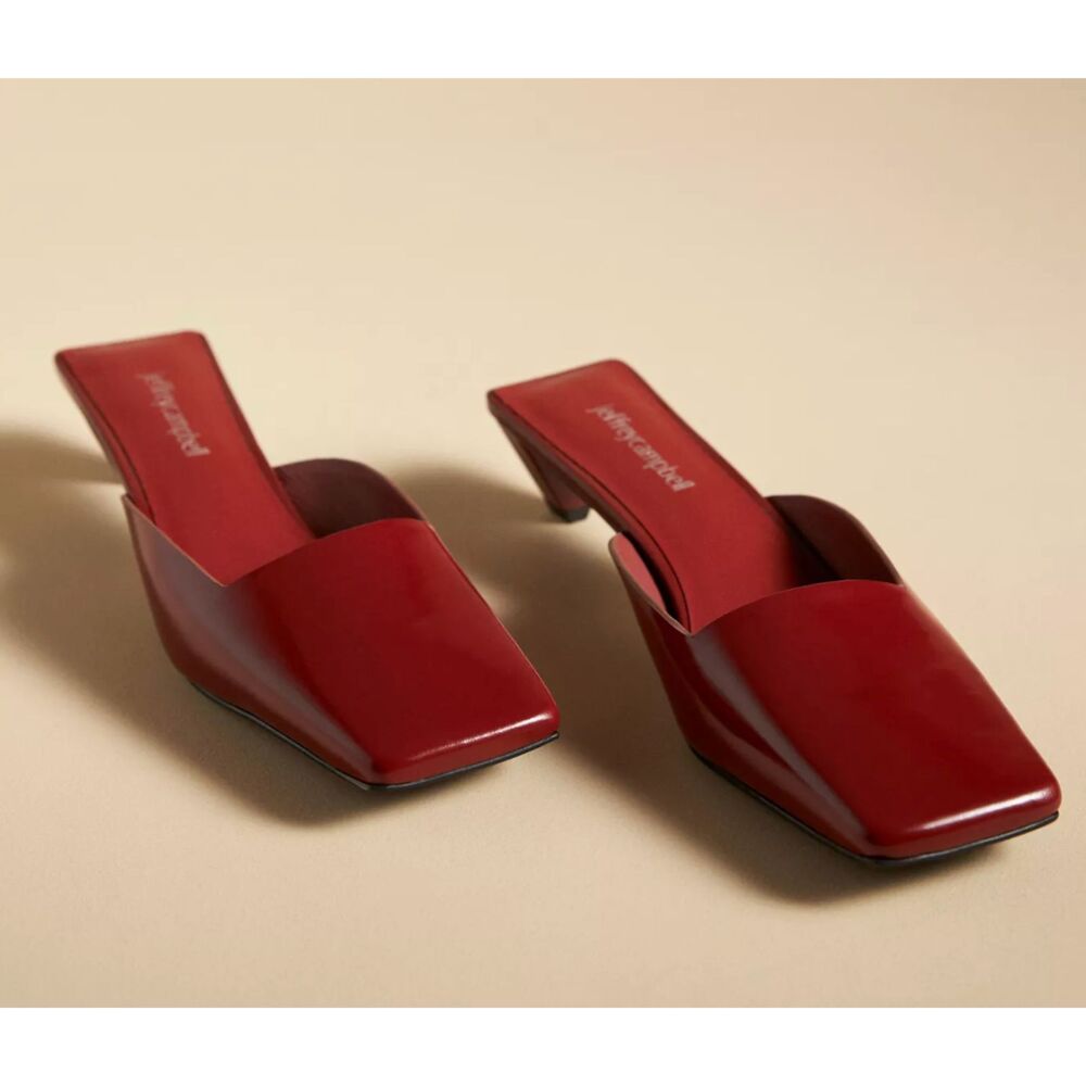 Jeffrey Campbell Isosceles Mule Heels Red Patent Leather Size 7.5